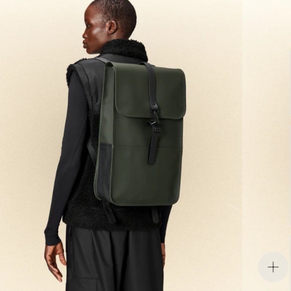 NEW! Rains Black Slim Line Adjustable Backpack. New With Tags.